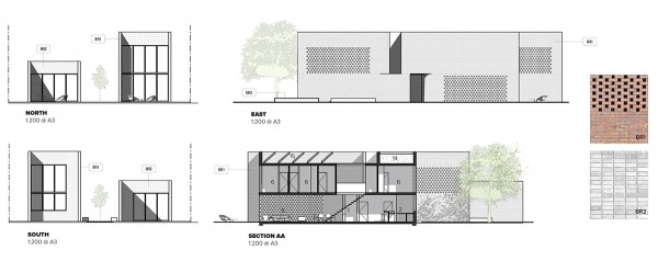 LANEWAY HOUSE ELEVATIONS & SECTION